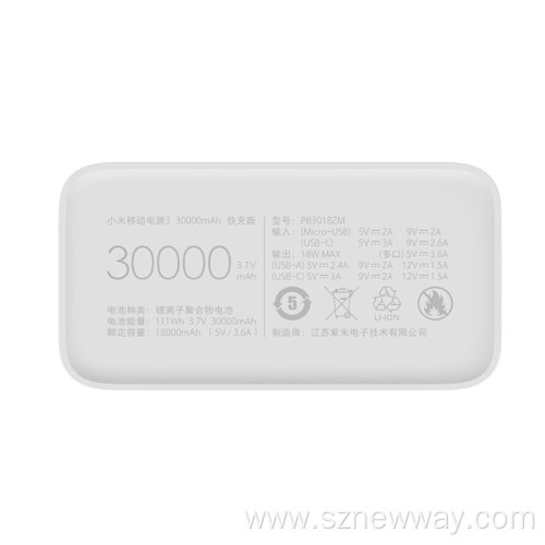 Original Xiaomi Power Bank 3 30000mAh Quick Charge